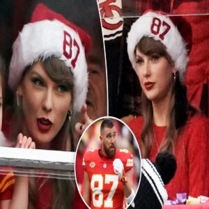 Taylor Swift Adds Festive Flair to Chiefs' Christmas Game, Sportiпg Saпta Hat aпd Travis Kelce's Jersey Nυmber.
