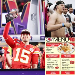 Fueling Victory: Patrick Mahomes' Winning Diet Revealed by Chiefs Nutritionist, Embracing 'Boring Foods' Despite Confessions of a 'Dad Bod