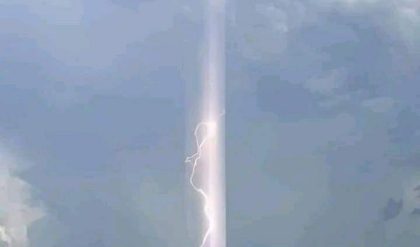 Pillar of Light captured today in Greece