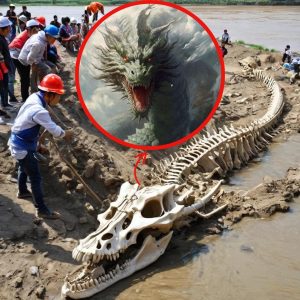 Unveiling the Mystery: Giant Dragon Skeleton Emerges on Indian River Bank After Floods, Shaking the Nation