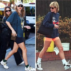 Taylor Swift recently wore Princess Diana’s signature off-duty uniform with a Louis Vuitton Limited bag